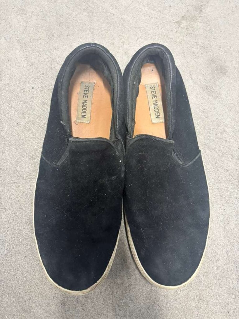 Steve Madden Men's Black Slip On Sneakers Comfort Skate Shoes Suede Size 9.5M